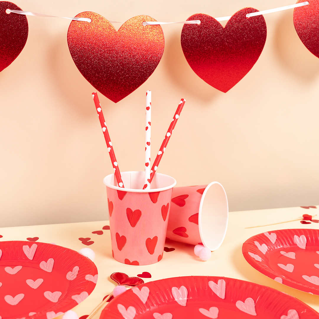 Стаканы (250 мл) Сердечки, 6 шт.