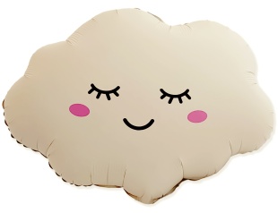 Шар (11''/28 см) Мини-фигура, Облако, Кремовый, Матовый, 1 шт.