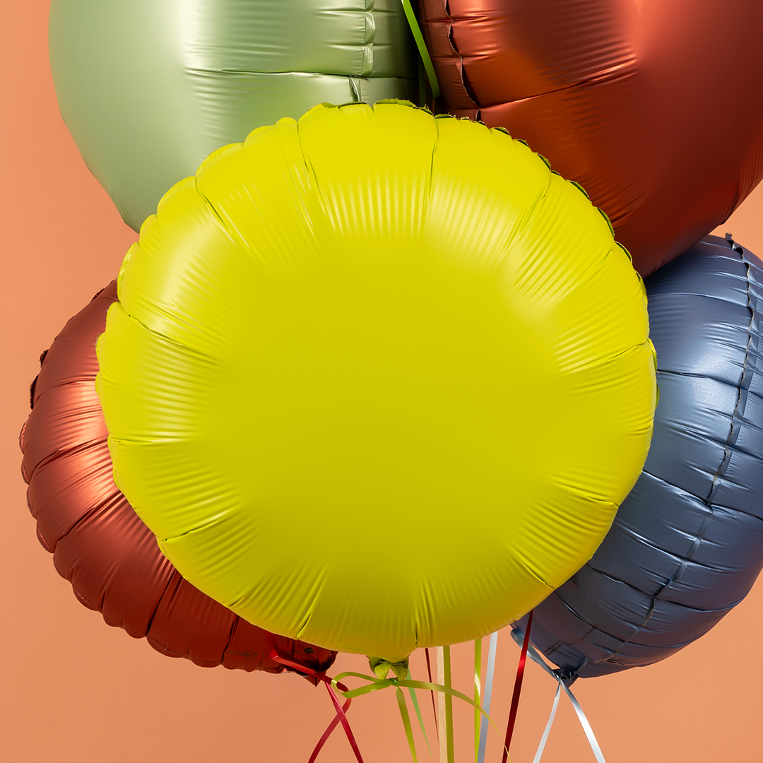 Шар (18''/46 см) Круг, Лайм, Сатин, 1 шт.