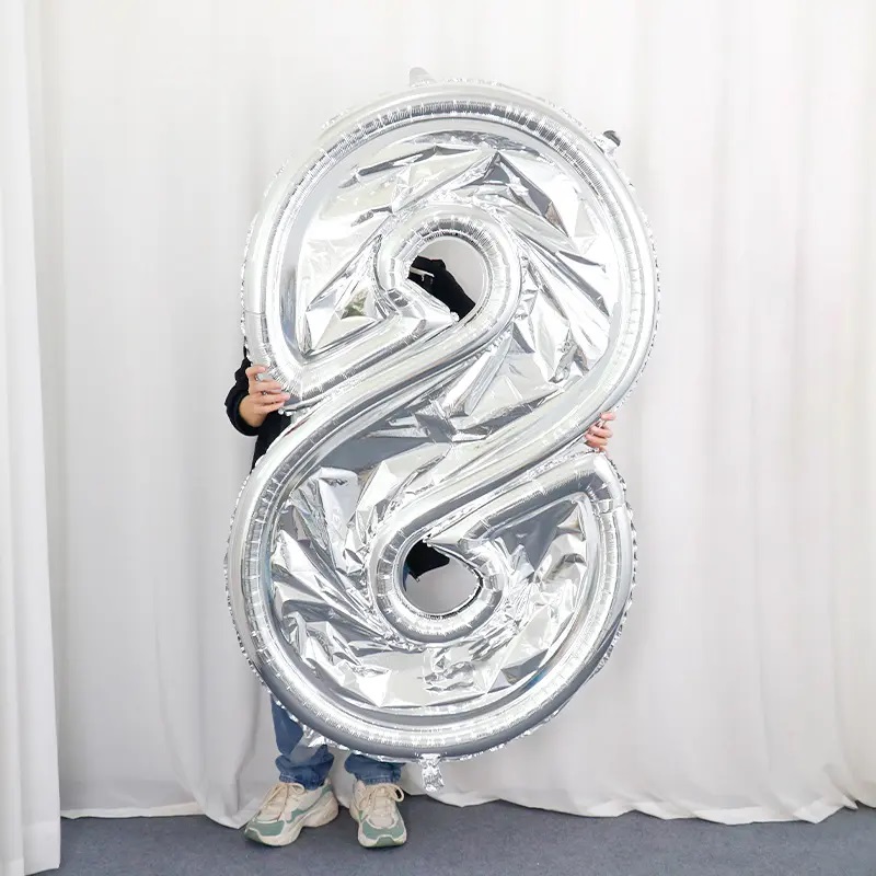 Шар (65''/165 см) Цифра, 8 Каркасная, 1 шт. в уп.