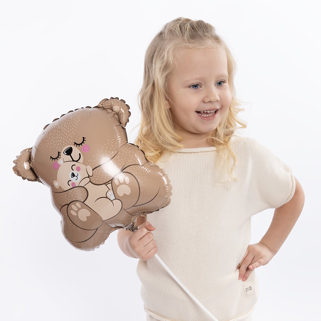 Шар с клапаном (15''/38 см) Мини-фигура, Мама медведица, 5 шт. в уп.