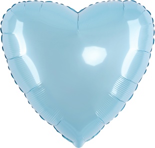 Шар (9''/23 см) Мини-сердце, Голубой, Макарунс, 1 шт.