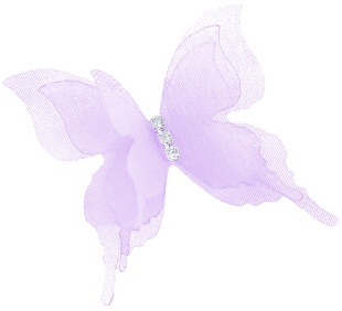 Декоративные бабочки Шифоновые, трехслойные, клеевые точки в компл, Сиреневый, 4,5*5 см, 10 шт.