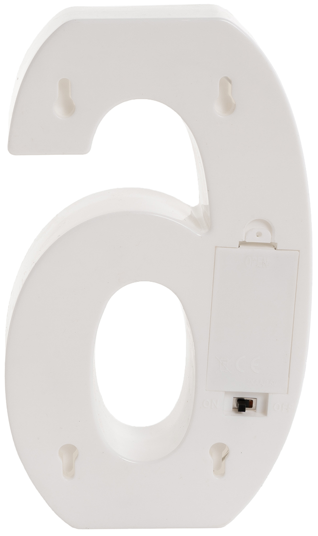 Световая фигура Цифра, 6/9, 21 см. Белый, 1 шт.