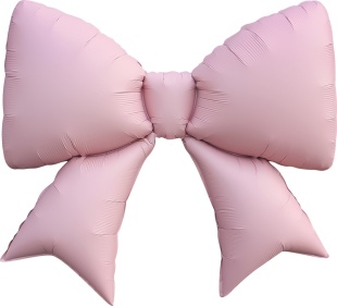 Шар (39''/99 см) Фигура, Бант, Розовый, Сатин, 1 шт. в уп.