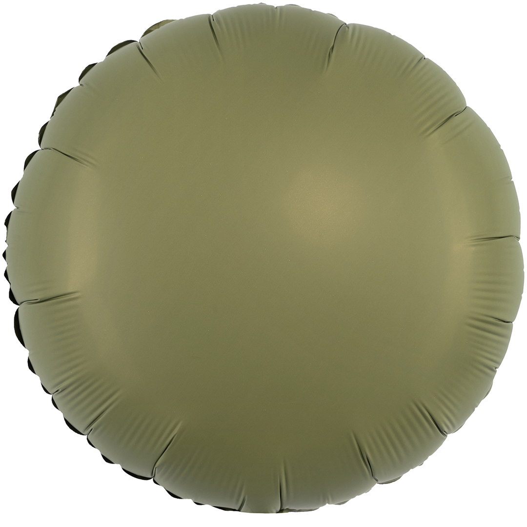 Шар (18''/46 см) Круг, Оливковый, Матовый, 1 шт.