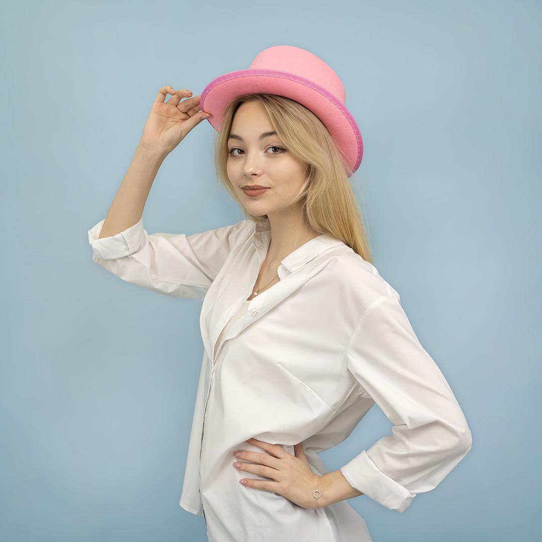 Шляпа, Цилиндр, фетр, Розовый, 56-58 разм., 1 шт. 