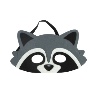 Маска карнавальная, из фетра, Енотик, Серый, 20*11 см, 1 шт. 