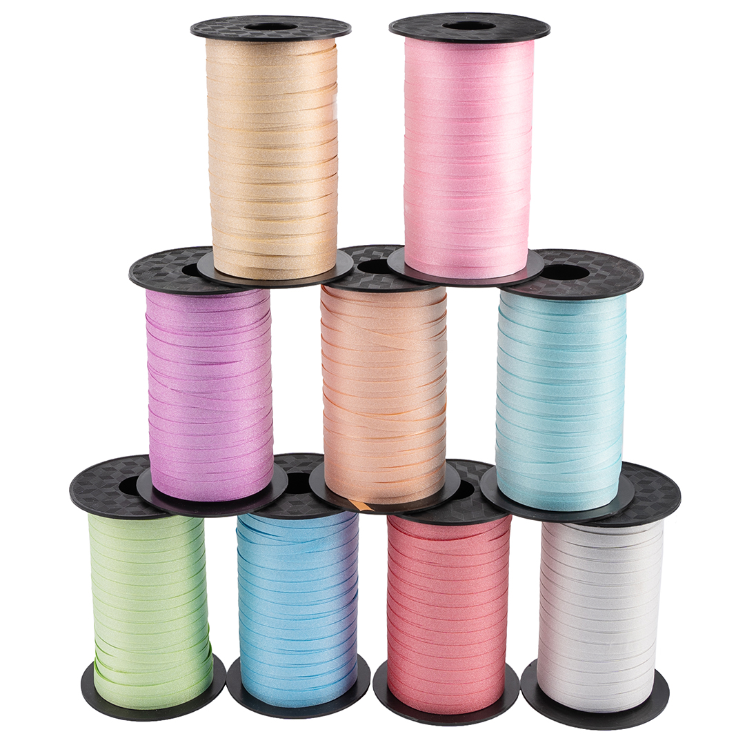 Лента полипропиленовая (0,5 см*100 м) Голубой, Глиттер, 1 шт.