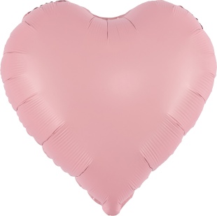 Шар (18''/46 см) Сердце, Розовый, Сатин, 1 шт.