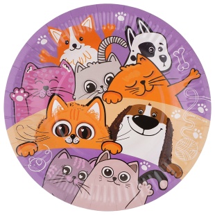 Тарелки (7''/18 см) Кошечки Собачки, 6 шт.