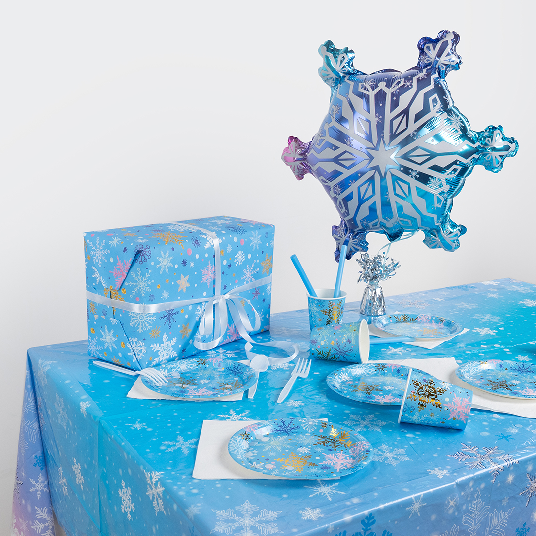 Стаканы (250 мл) Волшебные снежинки, Голубой, Металлик, 6 шт.