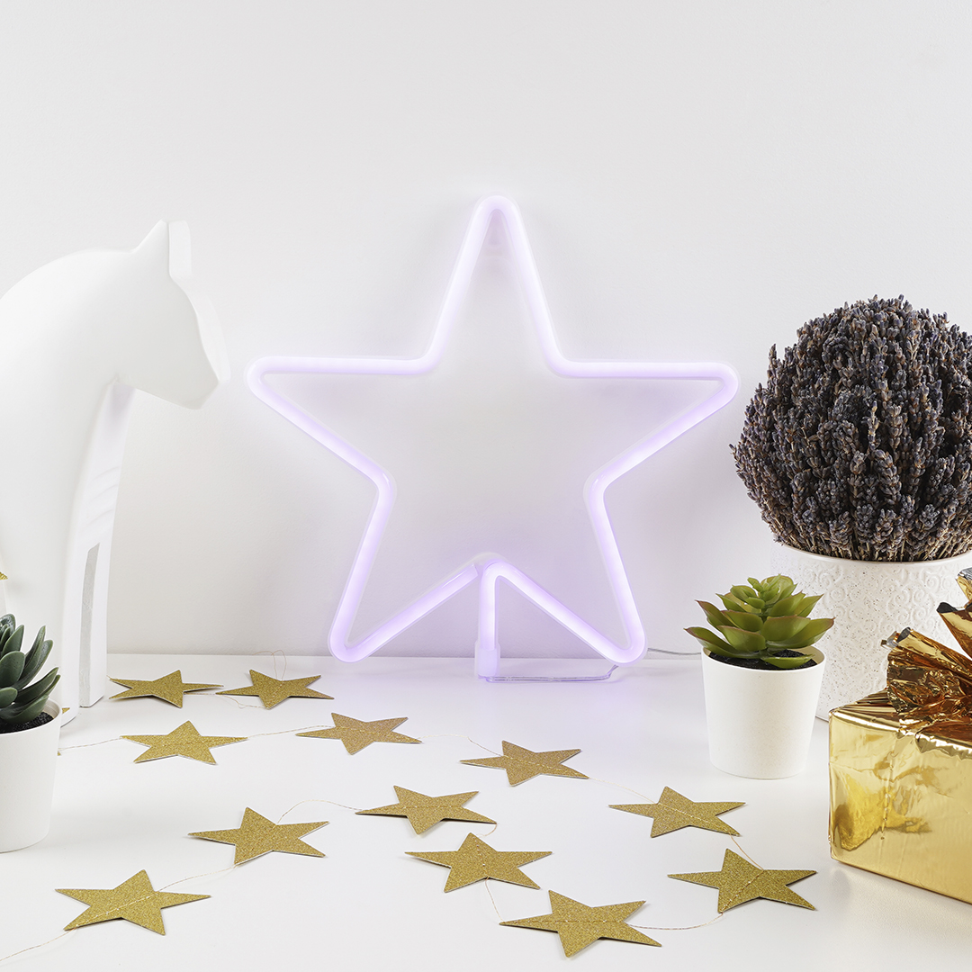 Световая фигура Звезда, 28*28 см. Сиреневый, 1 шт.