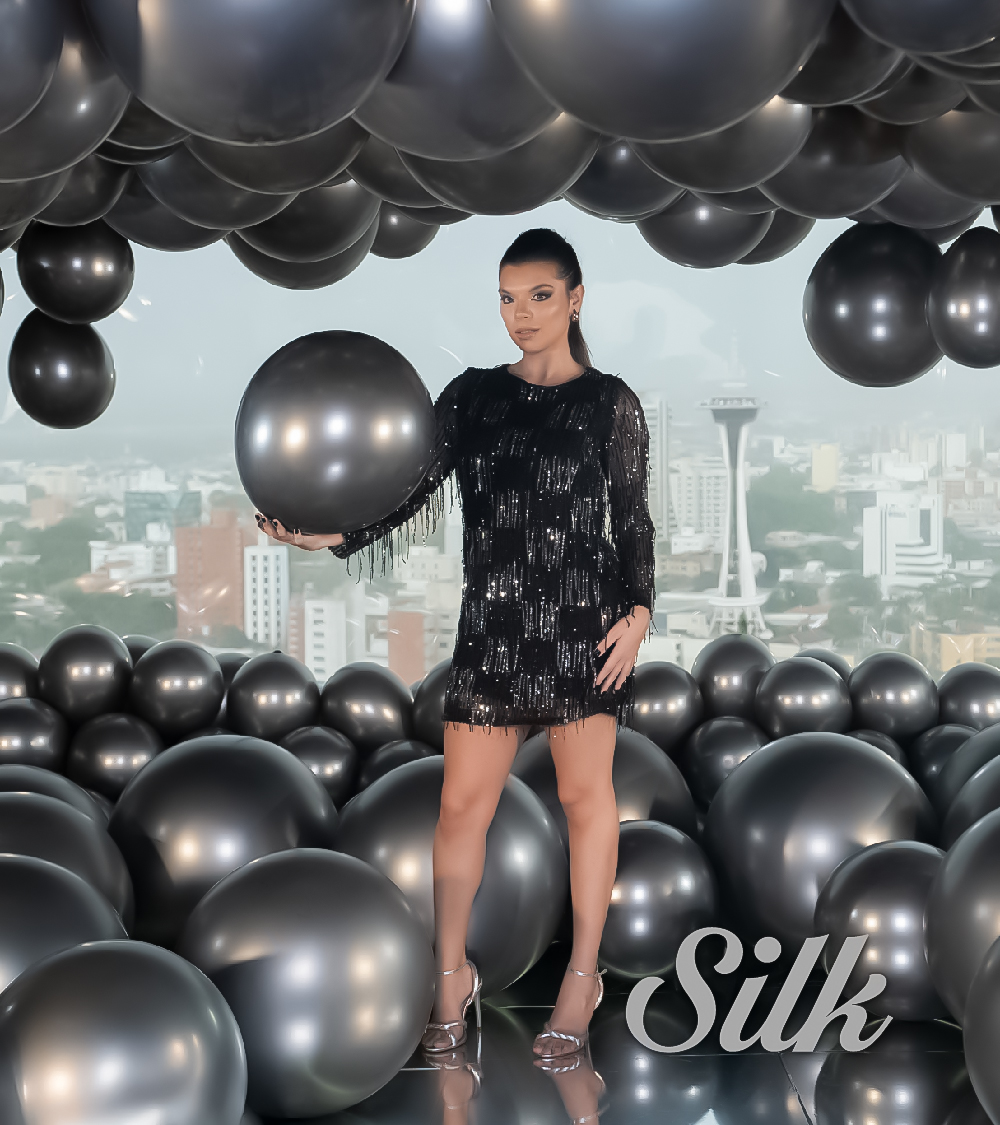 Шар (12''/30 см), Полуночный Серый (880), шелк, 50 шт.