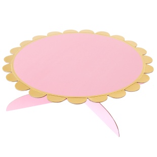 Стойка для десертов, одноуровневая, с золотой каймой, Розовый, Металлик, 1 шт. в упак. 