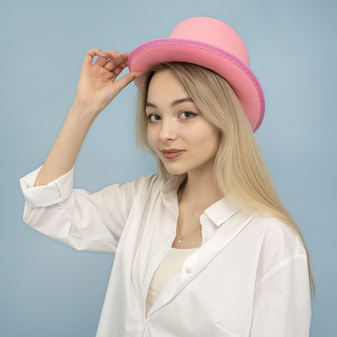 Шляпа, Цилиндр, фетр, Розовый, 56-58 разм., 1 шт. 