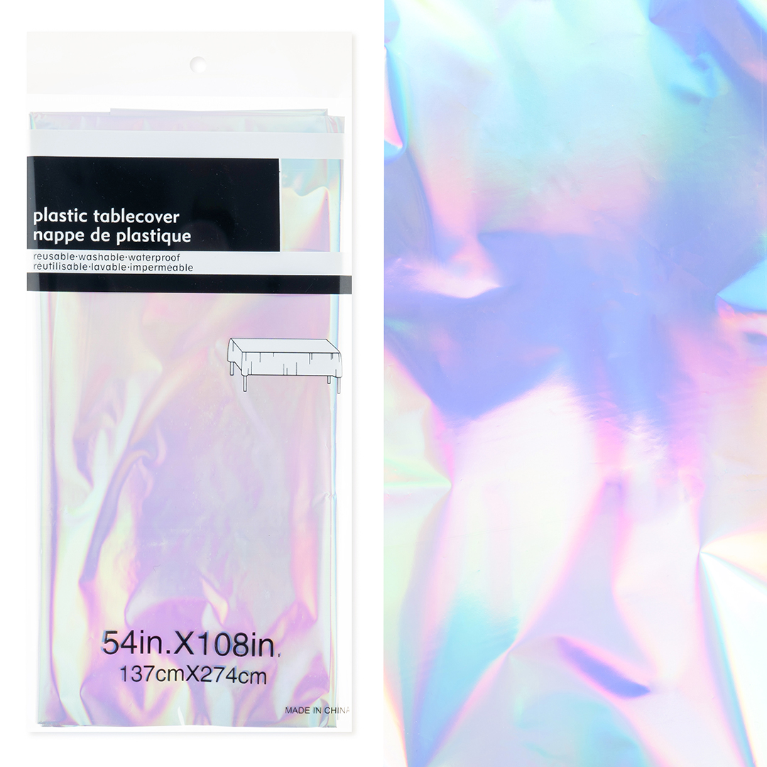 Скатерть одноразовая, Жемчужный перелив, Голография, 137*274 см, 1 шт.