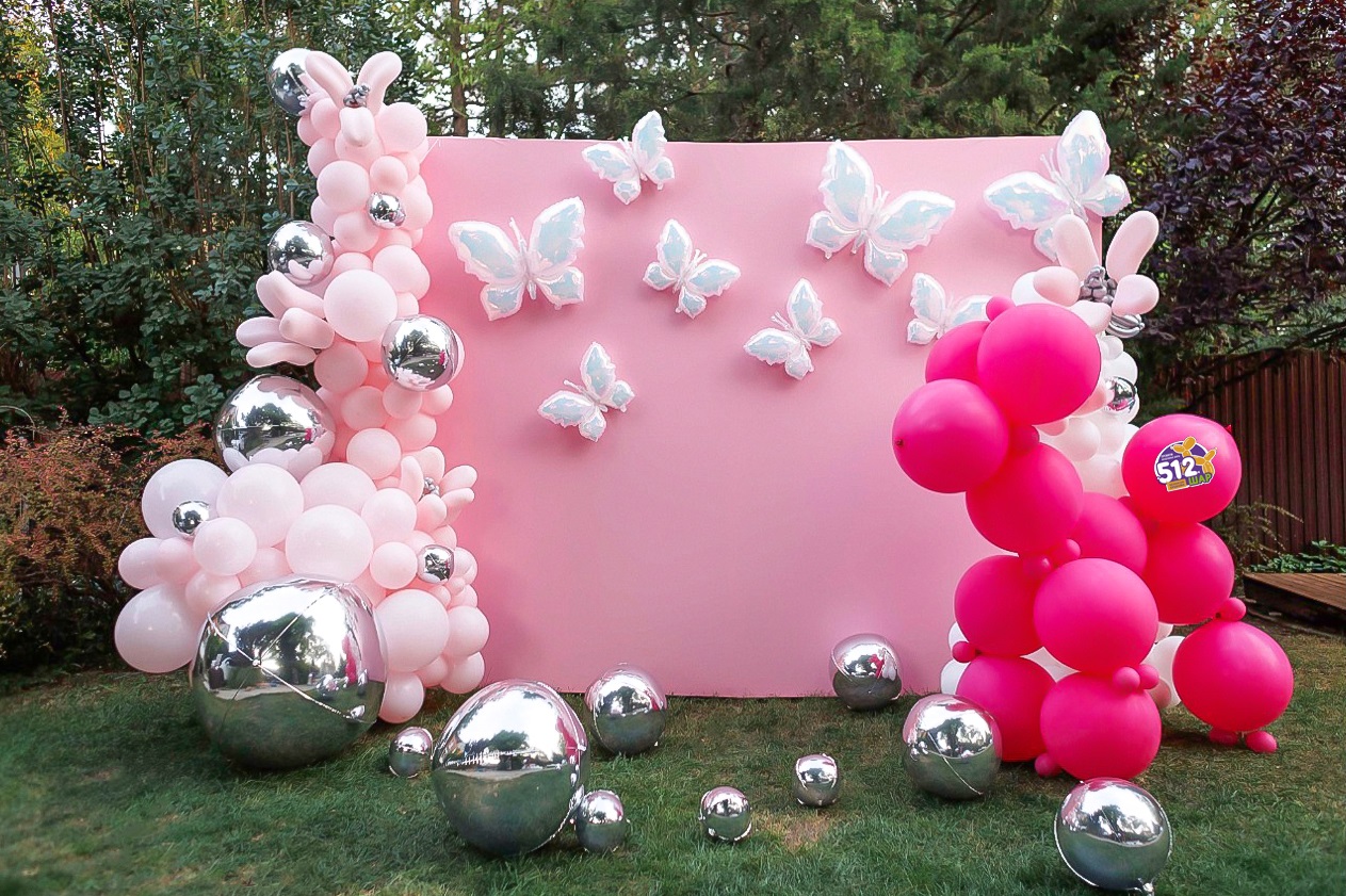 Шар (24''/61 см), Фуше, пастель, 3 шт.