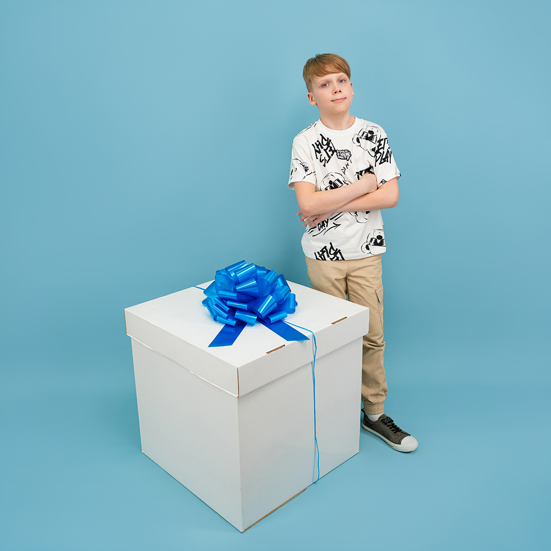 Бант Шар, Голубой, Лаковый, 36 см, 1 шт. в упак. 