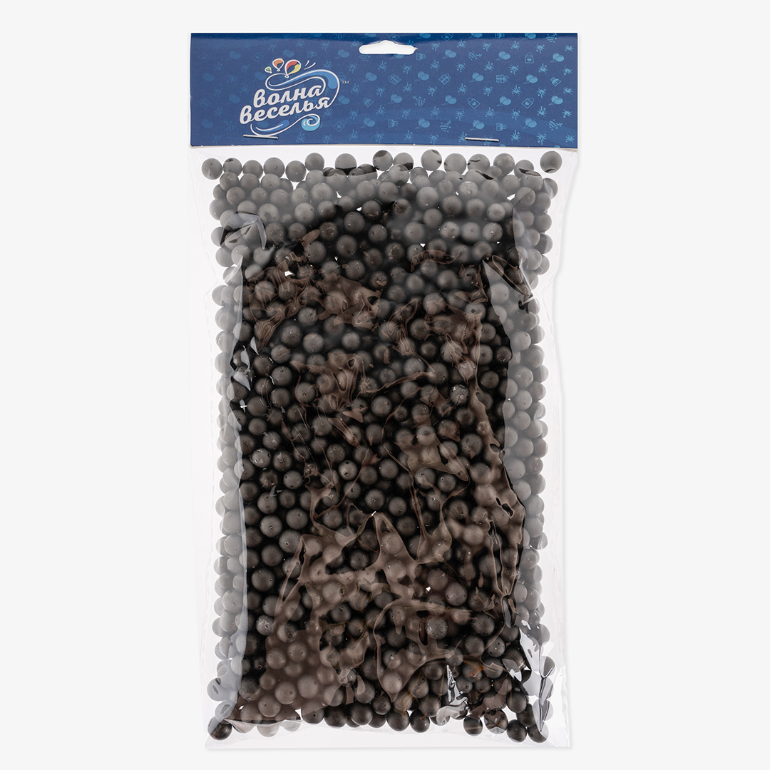 Шарики пенопласт, Черный, 6-8 мм, 10 гр.