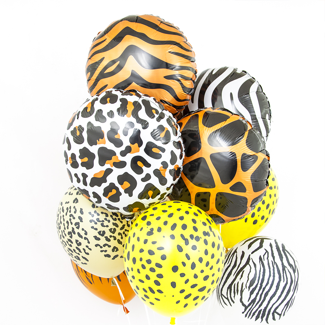 Шар (18''/46 см) Круг, Сафари, Зебра, 1 шт.