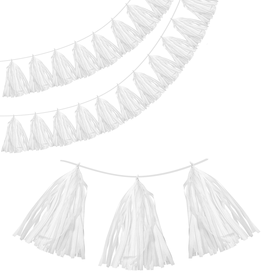 Гирлянда Тассел, Белый, 35*12 см, 12 листов.