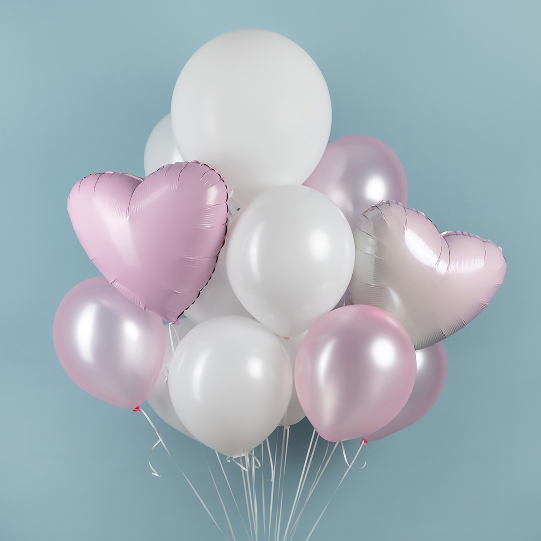 Шар (18''/46 см), Белый, пастель, 10 шт.