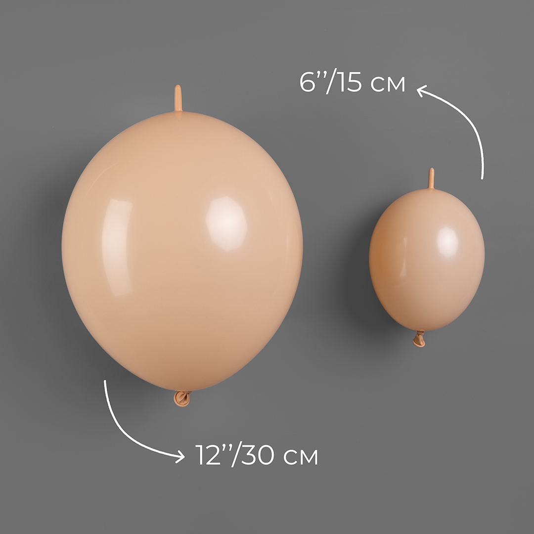 Шар (12''/30 см) Линколун, Бежевый, пастель ретро, 50 шт.