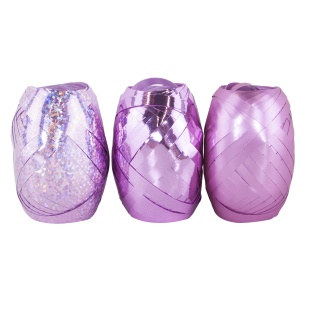 Лента полипропиленовая (0,5 см*10 м) Розовый микс, Металл, Матовый металл, Голография, 3 шт.