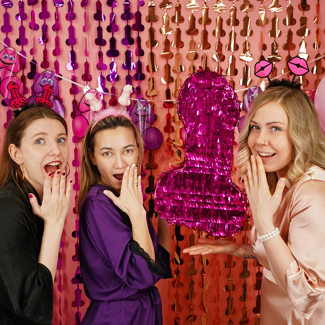 Ободок на Девичник, Губки, Розовый, 1 шт. 