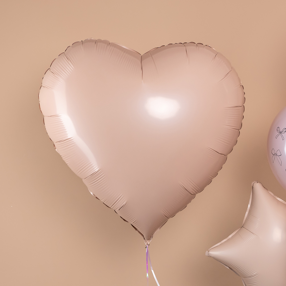 Шар (32''/81 см) Сердце, Винтажная роза, Матовый, 1 шт.