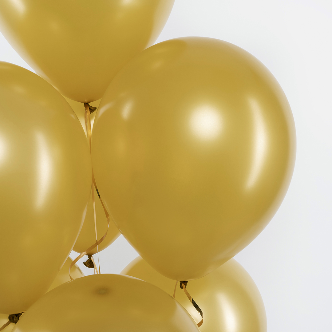 Шар (12''/30 см), Золото, металлик, 100 шт.