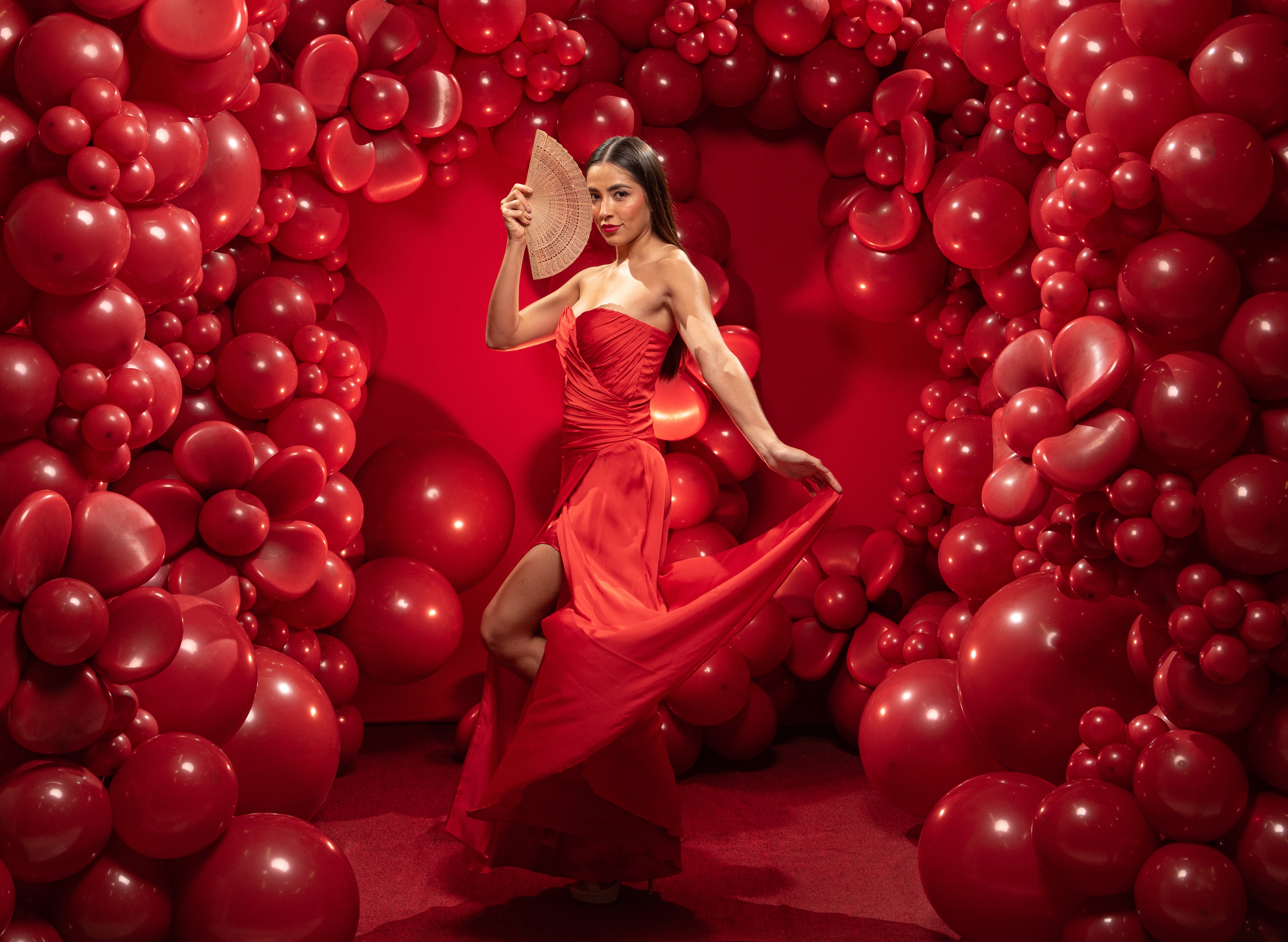 Шар (24''/61 см), Королевский красный (016), пастель, 3 шт.