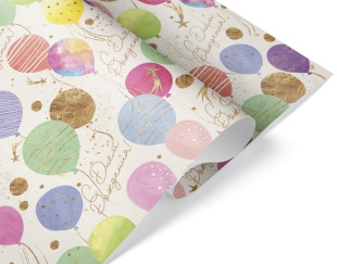 Упаковочная бумага 80гр (0,7*1 м) Праздничные шарики, 10 шт.