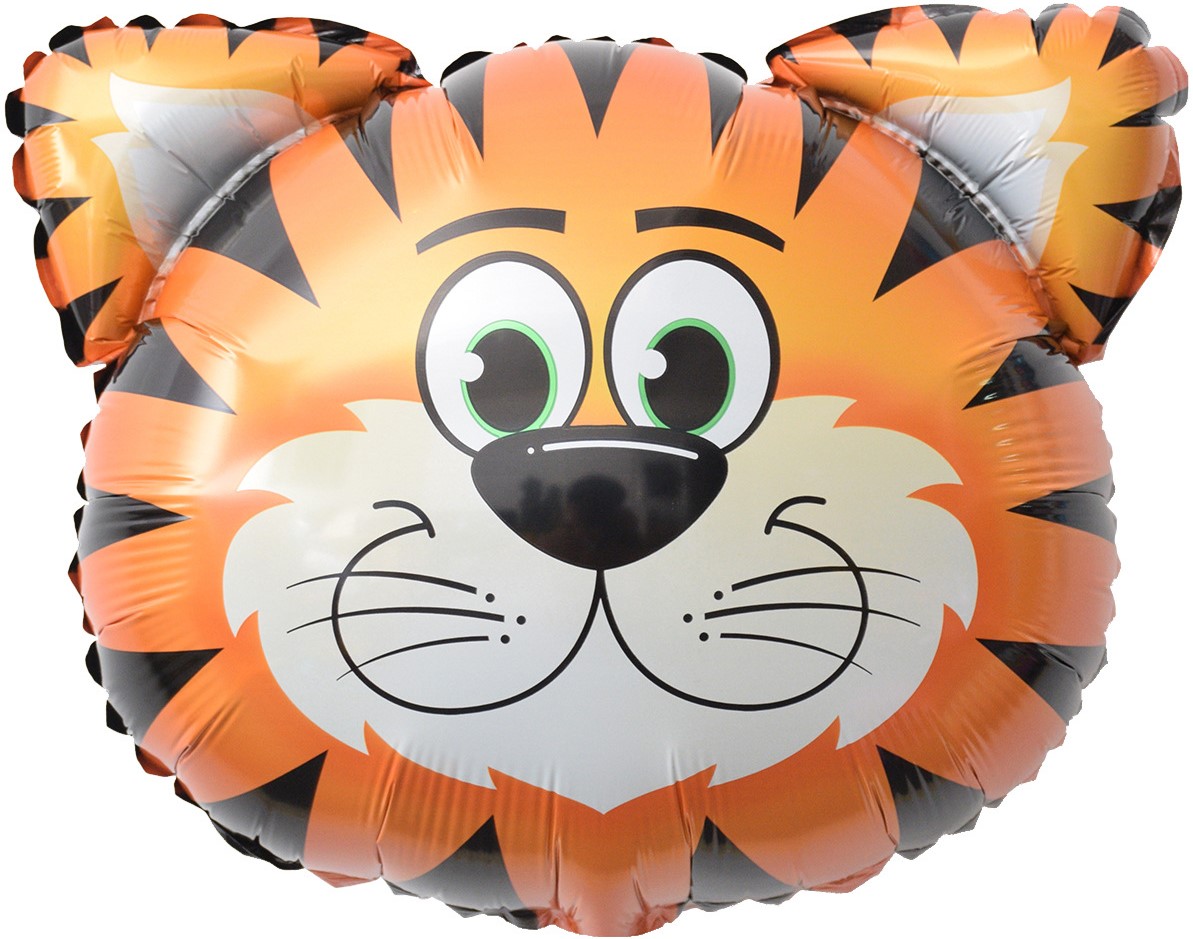 Шар (29''/74 см) Фигура, Голова, Тигр, 1 шт. в уп.