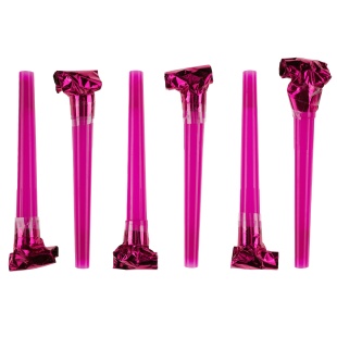 Карнавальные язычки гудки, Шумчики, Розовый, 11 см, 6 шт. в упак. 