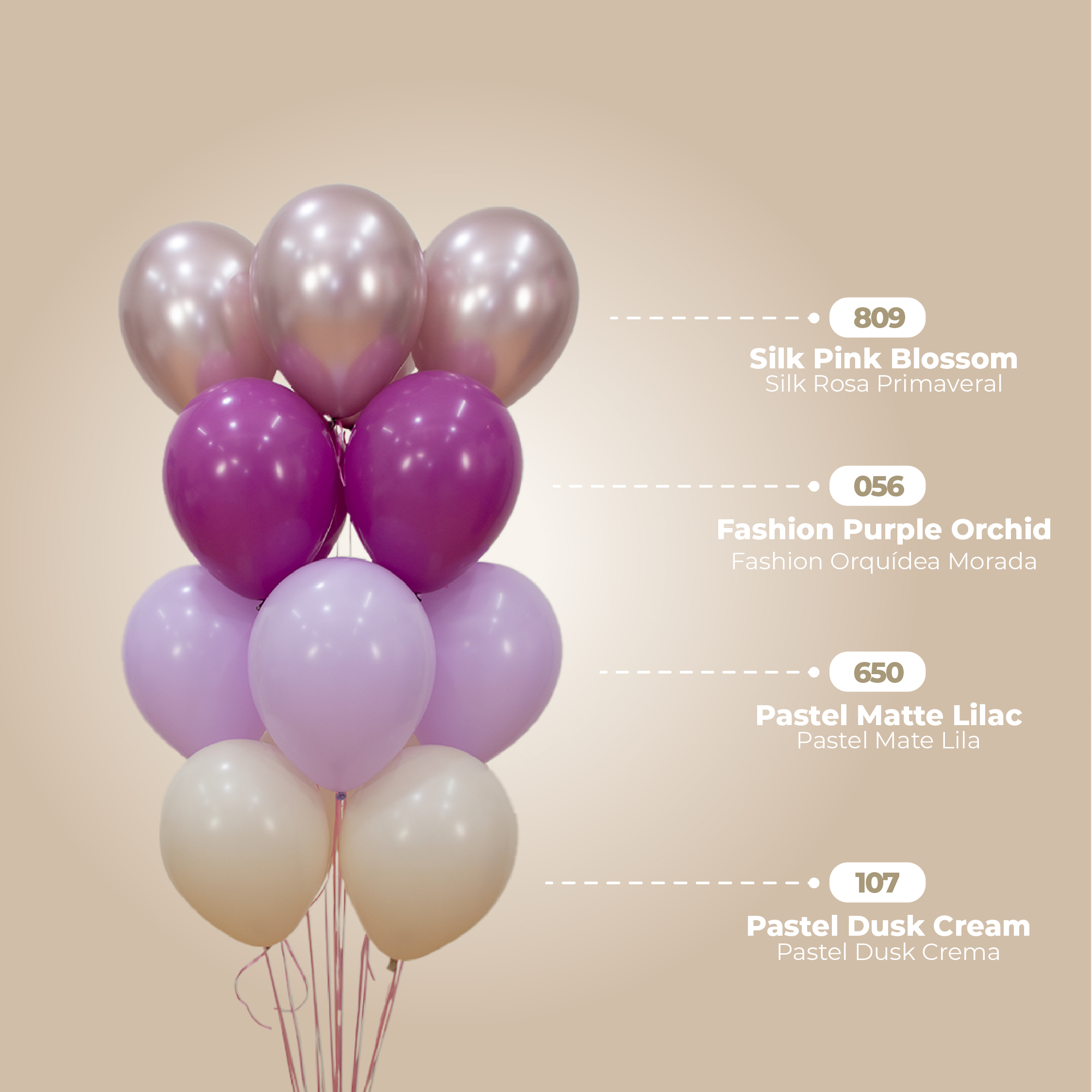 Шар (12''/30 см), Розовый цветок (809), шелк, 12 шт. Шар (12''/30 см), Розовый цветок (809), шелк, 12 шт.