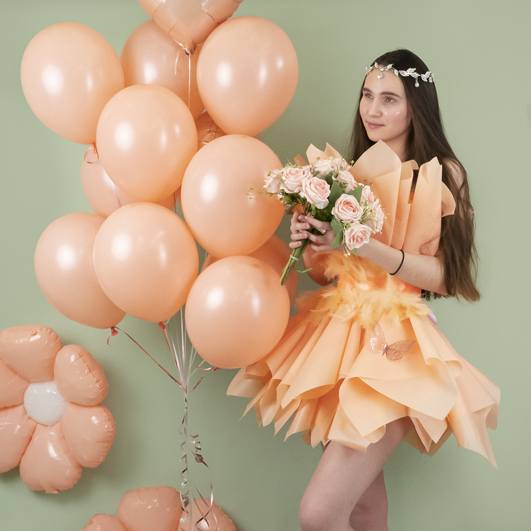 Шар (12''/30 см), Персиковый, пастель, 100 шт.