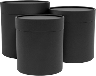 Набор коробок Цилиндр, Черный, 18*18 см, 3 шт. в упак. 
