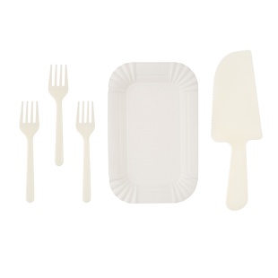 Десертный набор, Классик, Тарелки, Вилки, Нож, Белый, 11 шт. в упак. 