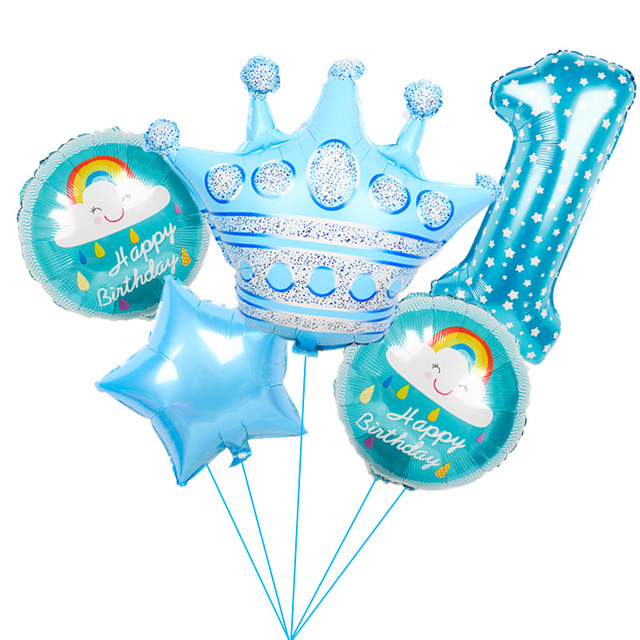 Шар (30''/76 см) Фигура, Корона, Голубой, 1 шт.