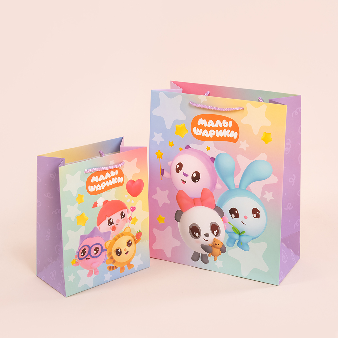Пакет подарочный, 210гр, Малышарики, 23*18*10 см, 1 шт.
