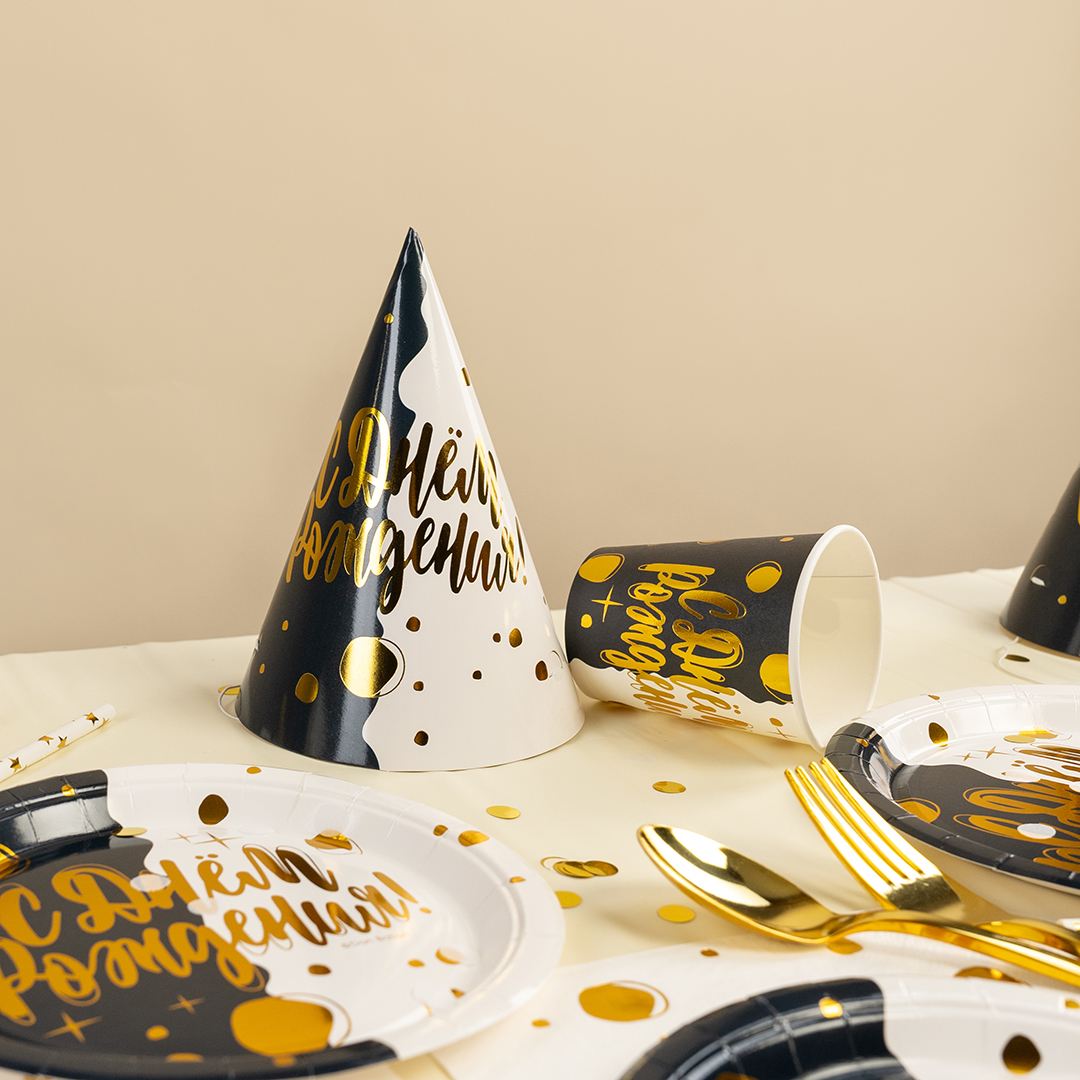 Стаканы (250 мл) День и Ночь, Металлик, 6 шт.