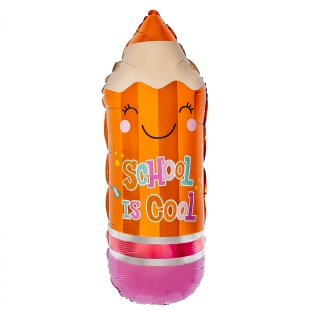 Шар (29''/74 см) Фигура, Школьный карандаш, Оранжевый, 1 шт. в уп.