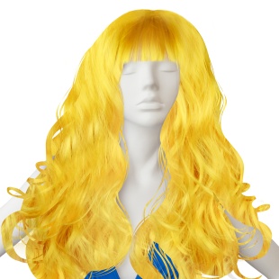 Парик карнавальный, 160 гр, Локоны, Желтый, 1 шт. в упак. 