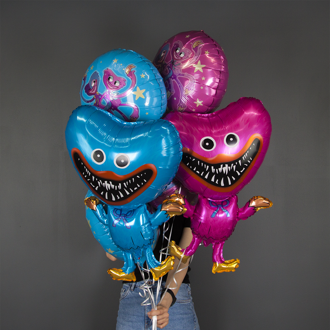 Шар (24''/61 см) Фигура, Зубастики, Зубабасси, Синий, 1 шт.