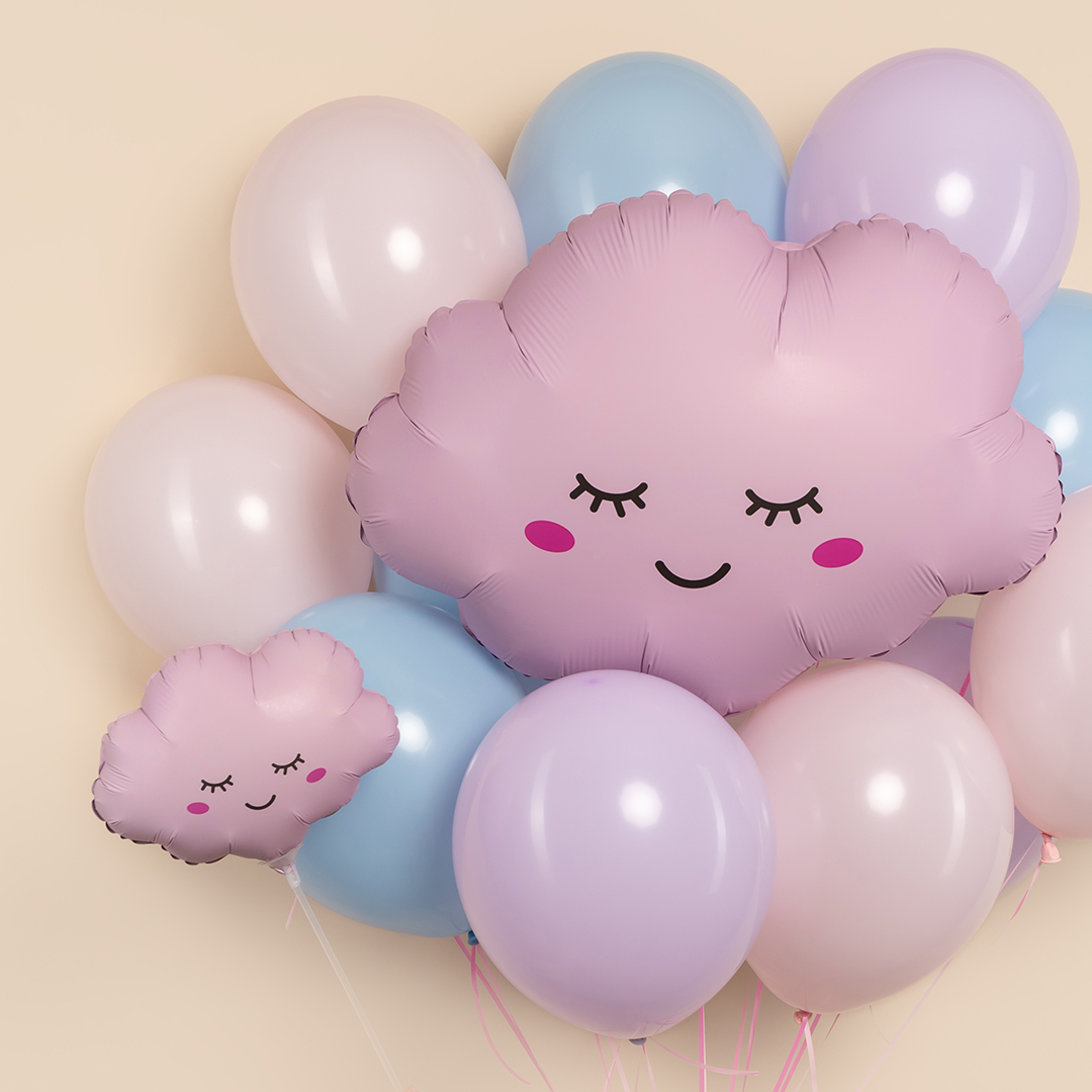 Шар (27''/69 см) Фигура, Облако, Светло-розовый, Матовый, 1 шт.