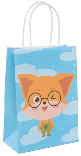 Пакет подарочный, Крафт 120гр, Зверята, Дизайн №3, 21*15*8 см, 1 шт.