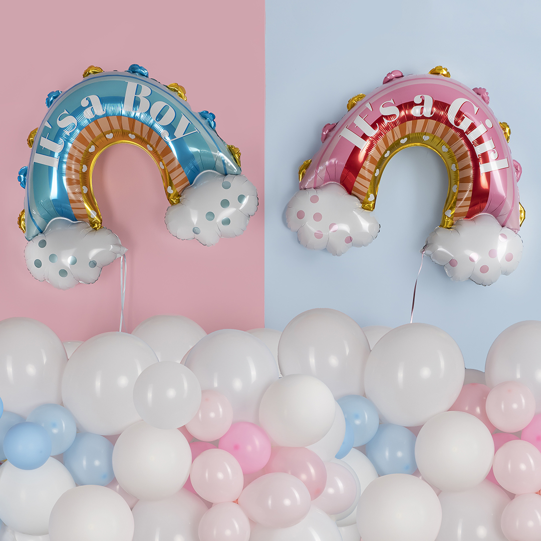 Шар (36''/91 см) Фигура, Радуга для мальчика, Голубой, 1 шт.