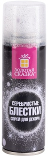 Блестки для декора в спрее, 175 мл, 50 г, Серебро, 1 шт. 
